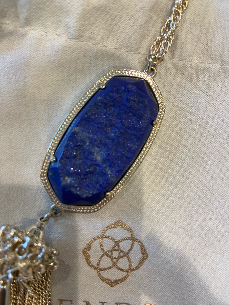 Kendra Scott Rayne Lapis Blue Pendant Necklace With Tassel